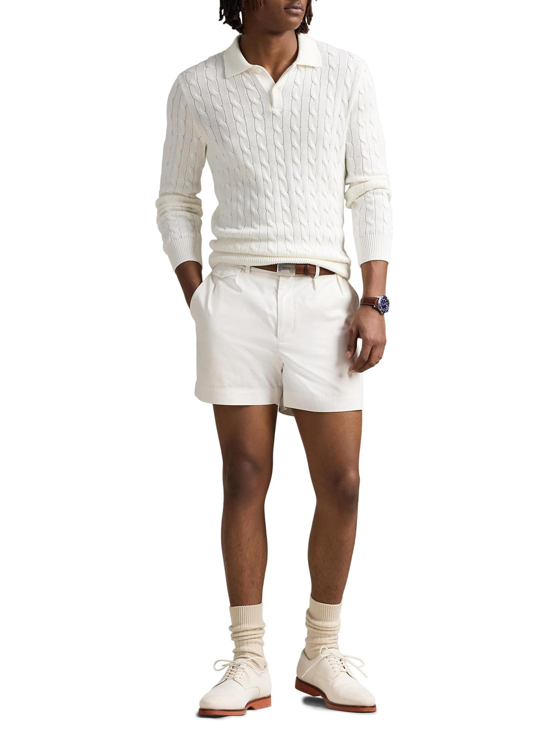 Cable-Knit Cotton Polo-Collar Sweater