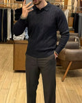 Cable-Knit Cotton Polo-Collar Sweater